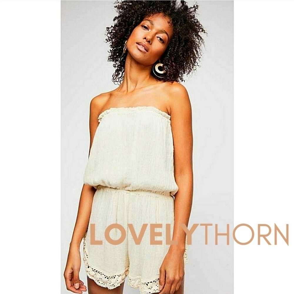 FREE PEOPLE // ltd ed jen's pirate booty collab molten strapless gauze romper